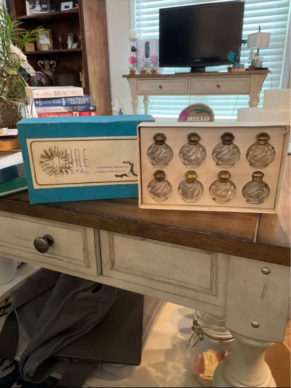 Vintage Claire Crystal Mini Salt & Pepper Shakers
